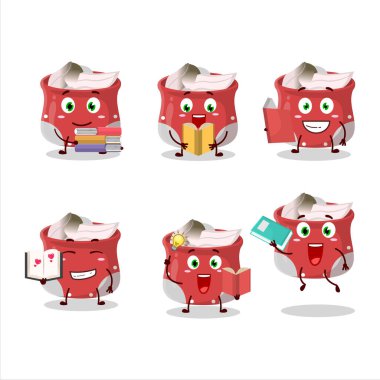 Komik bir kitap okuyan defne yaprağı çizgi film karakteri konsepti. Vektör illüstrasyonu