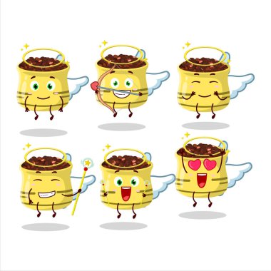 Kurutulmuş domates çizgi filmi sevimli bir melek karakteri olarak dizayn ediliyor. Vektör illüstrasyonu