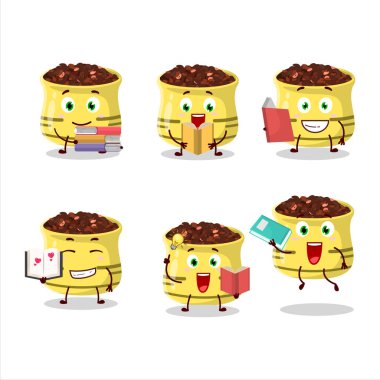 Komik bir kitap okuyan kurutulmuş domates çizgi film karakteri konsepti. Vektör illüstrasyonu