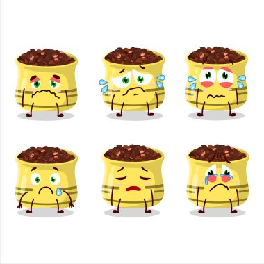 Hüzünlü bir ifadeyle kurumuş domates çizgi film karakteri. Vektör illüstrasyonu