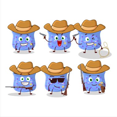 Güzel şapkalı havalı kovboy çizgi film karakteri. Vektör illüstrasyonu