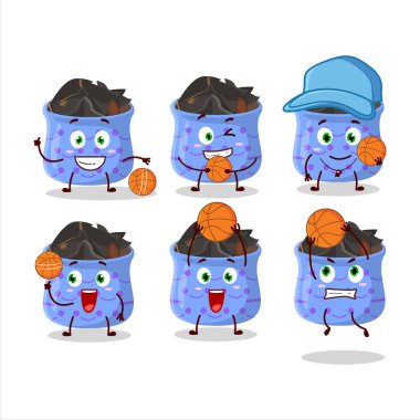 Basketbol atleti olarak yetenekli bir çizgi film karakteri. Vektör illüstrasyonu