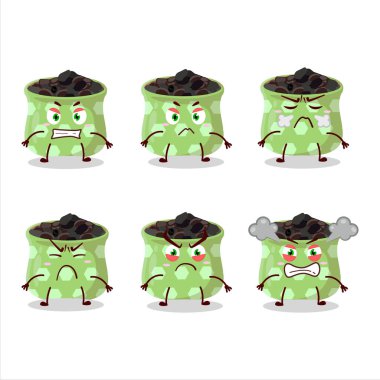 Çeşitli kızgın ifadeleri olan Barberry çizgi film karakteri. Vektör illüstrasyonu