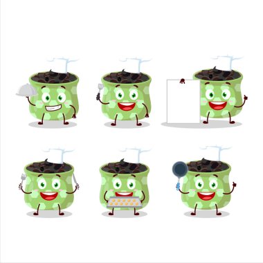 Barberry 'nin çeşitli şef ifadeli çizgi film karakteri. Vektör illüstrasyonu