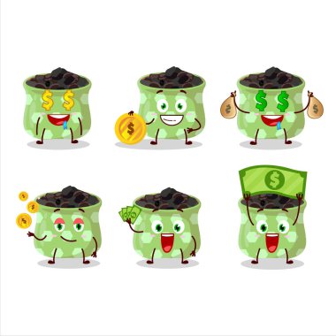 Barberry çizgi film karakteri, şirin ifadeli para getiriyor. Vektör illüstrasyonu