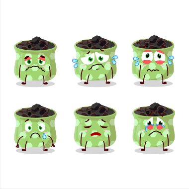 Hüzünlü ifadesiyle Barberry çizgi filmi karakteri. Vektör illüstrasyonu