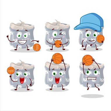 Basketbol atleti olarak yetenekli bir sarımsak çizgi film karakteri. Vektör illüstrasyonu