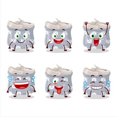 Gülen surat ifadeli bir kâse sarımsağın çizgi film karakteri. Vektör illüstrasyonu