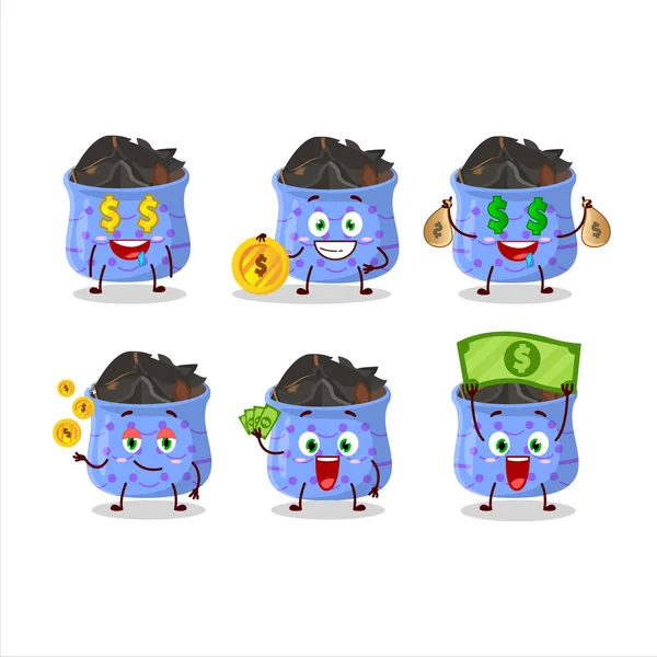 Anise Personagem Desenho Animado Com Emoticon Bonito Trazer Dinheiro Ilustração — Vetor de Stock