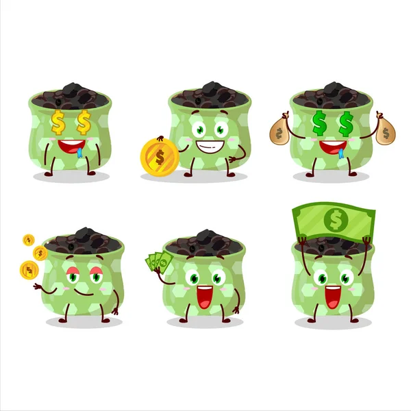 Barberry çizgi film karakteri, şirin ifadeli para getiriyor. Vektör illüstrasyonu