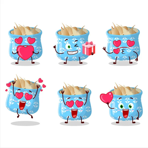 Getrockneter Knoblauch Cartoon Figur Mit Liebe Niedlichen Emoticon Vektorillustration — Stockvektor