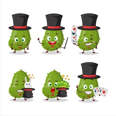 Sihirbaz çizgi film karakterinin sahnede sergilediği bir virüs hastalığı. Vektör illüstrasyonu