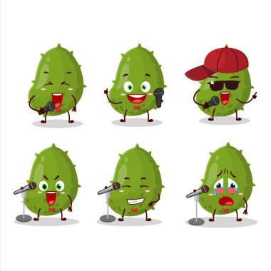 Sevimli bir çizgi film dizaynı olan ünlü bir şarkı söyleyen bir virüs hastalığı konsepti. Vektör illüstrasyonu