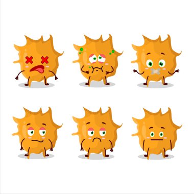 Virüs mikrobu, ifadesiz çizgi film karakteri. Vektör illüstrasyonu