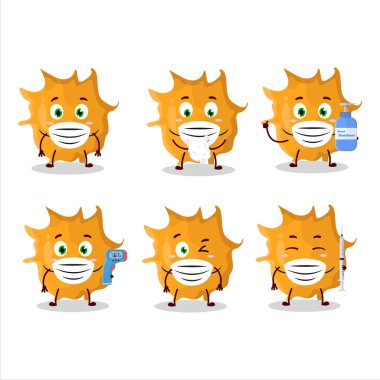 Virüs mikrobu karikatür tasarımı bir salgın sırasında sağlıklı kalmaya devam ediyor. Vektör illüstrasyonu