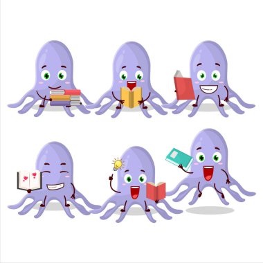 Böbrek yetmezliğinin komik bir kitabı okuyan çizgi film karakteri konsepti. Vektör illüstrasyonu