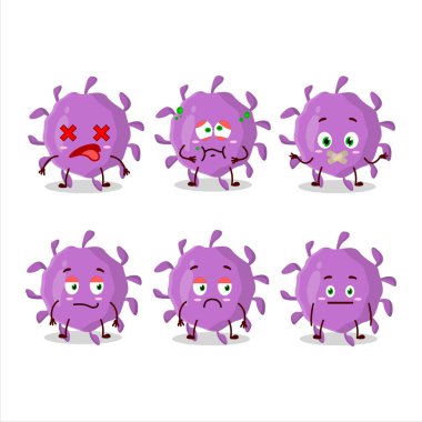 Virüs parçacığı çizgi film karakteri, ifadesiz. Vektör illüstrasyonu