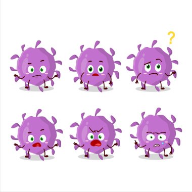 Virüs parçacığının hangi ifadeyle çizgi film karakteri. Vektör illüstrasyonu