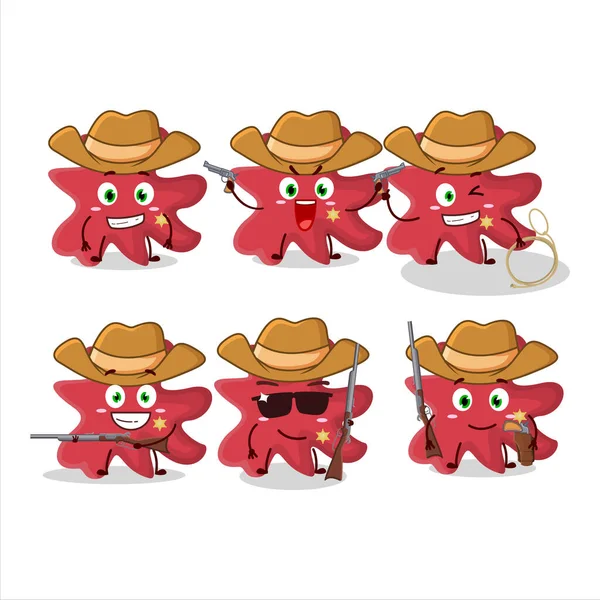 Cool Vaquero Minunacovirus Personaje Dibujos Animados Con Lindo Sombrero Ilustración — Archivo Imágenes Vectoriales