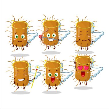 Nidovirales çizgi filmi sevimli bir melek karakteri olarak tasarlar. Vektör illüstrasyonu