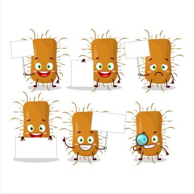 Karakterli Nidovirale karikatürleri bilgi panosunu getirir. Vektör illüstrasyonu