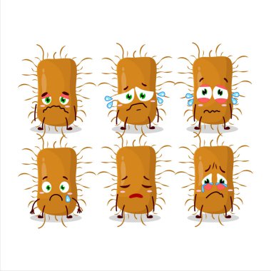 Nidovirale karikatürleri hüzünlü bir ifadeyle karakterde. Vektör illüstrasyonu