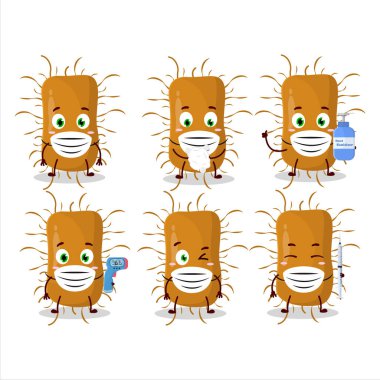 Nidovirales 'in karikatür tasarım tarzı bir resmi salgın sırasında sağlıklı kalmaya devam ediyor. Vektör illüstrasyonu