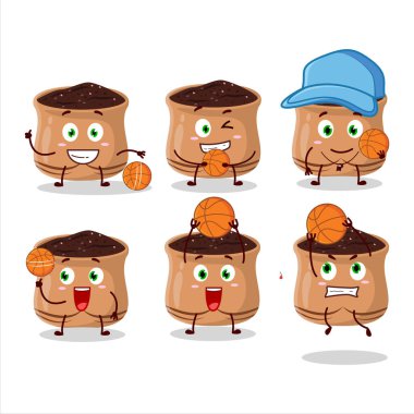 Basketbol atleti olarak yetenekli bir sumach çizgi film karakteri. Vektör illüstrasyonu