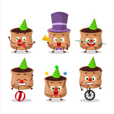 Çeşitli sirk gösterileri olan Sumach çizgi film karakteri. Vektör illüstrasyonu