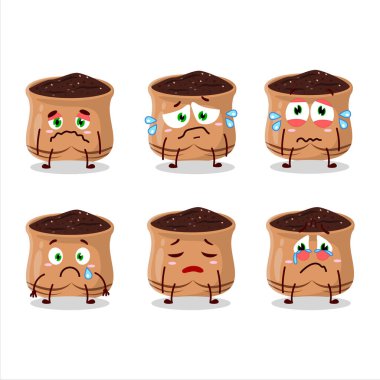 Hüzünlü bir ifadeyle Sumach çizgi film karakteri. Vektör illüstrasyonu