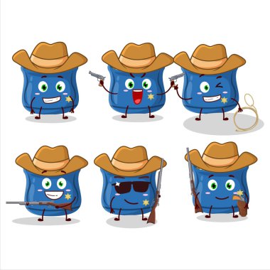 Şirin şapkalı havalı kovboy kekik karakteri. Vektör illüstrasyonu