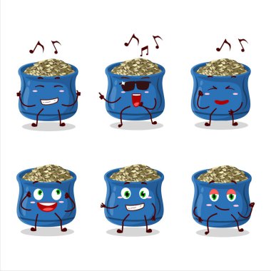 Kekik dansçısının müzikten hoşlanan çizgi film karakteri. Vektör illüstrasyonu