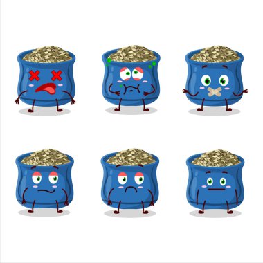 Kekik karikatürü karaktere bürünmüş, ifadesiz. Vektör illüstrasyonu