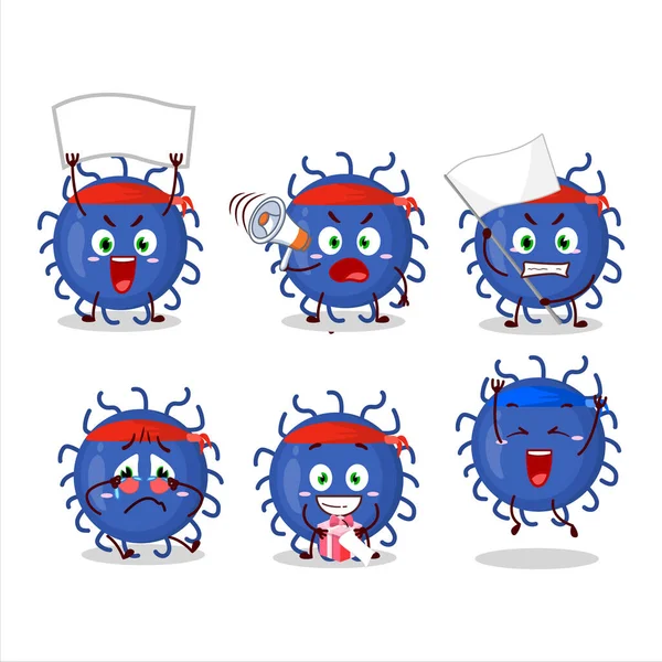 Estilo Diseño Mascota Carácter Virus Sustancia Como Partidario Atractivo Ilustración — Archivo Imágenes Vectoriales