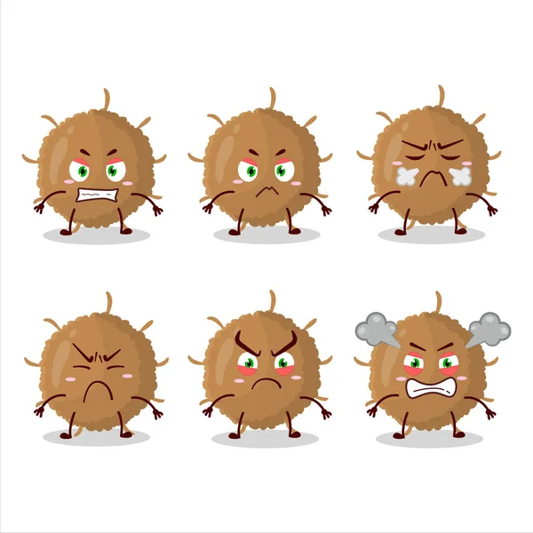 Beta Coronavirus Cartoon Character Various Angry Expressions Vector Illustration — Stock Vector