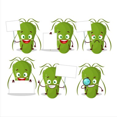 Karakterde bulaşıcı çizgi film, bilgi panosunu getir. Vektör illüstrasyonu