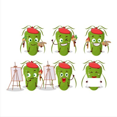 Bulaşıcı çizgi film karakterlerinin fırçalı sanatçısı. Vektör illüstrasyonu