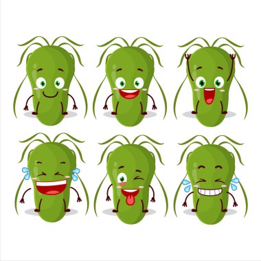 Bulaşıcı bir çizgi film karakteri ve gülümseme ifadesi. Vektör illüstrasyonu