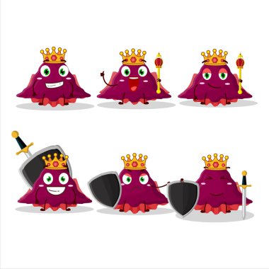 Karizmatik bir Kral Delta kovirüs çizgi film karakteri altın bir taç takıyor. Vektör illüstrasyonu