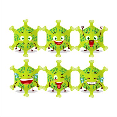 Gülen suratlı nobecovirus çizgi film karakteri. Vektör illüstrasyonu