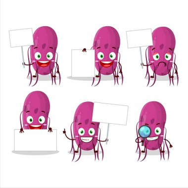 Virüs Molekül çizgi film karakteri bilgi panosunu getir. Vektör illüstrasyonu