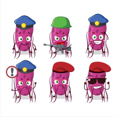 Molekül Maskot tasarım tarzında kendini işine adamış bir polis memuru. Vektör illüstrasyonu