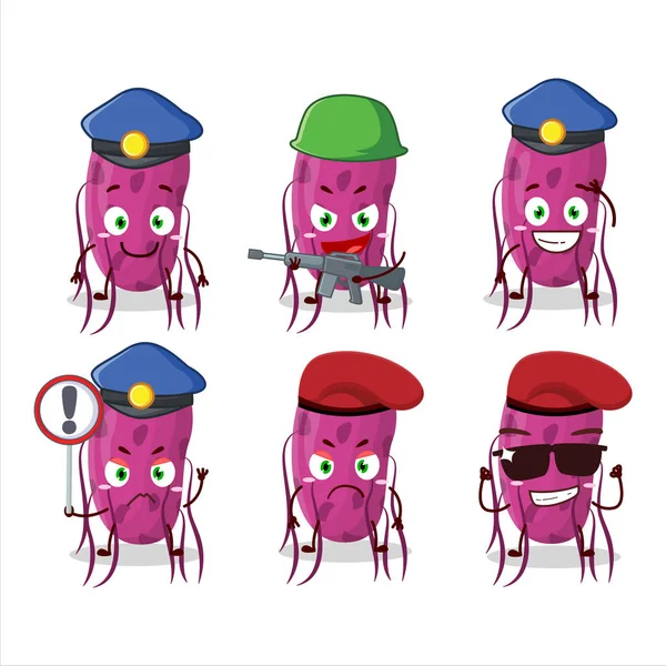 Molekül Maskot tasarım tarzında kendini işine adamış bir polis memuru. Vektör illüstrasyonu