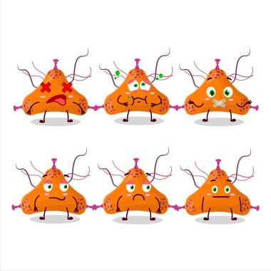 Bakteri virüsü, ifadesiz çizgi film karakteri. Vektör illüstrasyonu