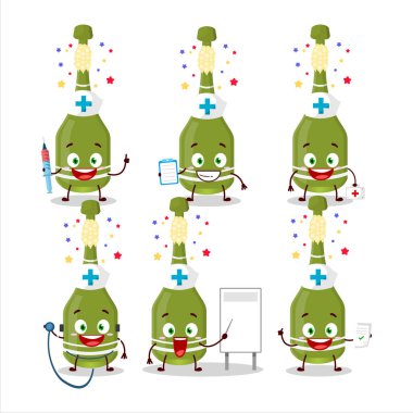 Şampanya şişesi açık çizgi film karakteri Doktor Mesleği simgesi