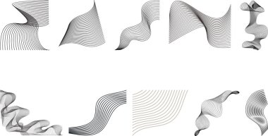 Soyut çizgili çizgi resim seti koleksiyonu 