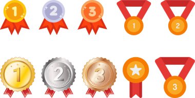 ödül madalyaları simge kümesi koleksiyonu.