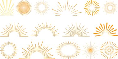 Klasik güneş patlaması simgesi koleksiyonu (2)