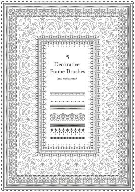 Dekoratif çerçeve fırçalar