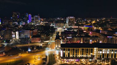 Tallinn Night Skyline - Vibrant City Lights Over Rotermann District, Estonya